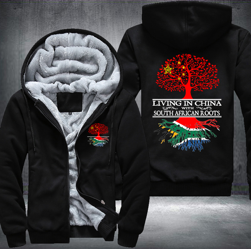 Living in China With South African Roots Fleece Hoodie - Geardurr