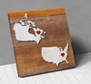 Canada USA Map Personalized City Hearts Canvas Wall Art ! - Geardurr