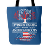 Living in Canada With American Roots Tote Bag !
