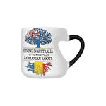 Living In Australia With Romanian Roots Heart Color Changing Mug - Geardurr
