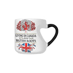 Living in Canada With British Roots Heart Colour Changing Mug - Geardurr