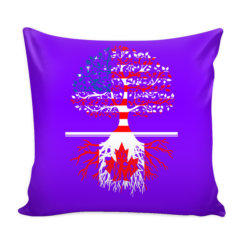 American Grown With Canadian Roots Pillow Cover - Geardurr