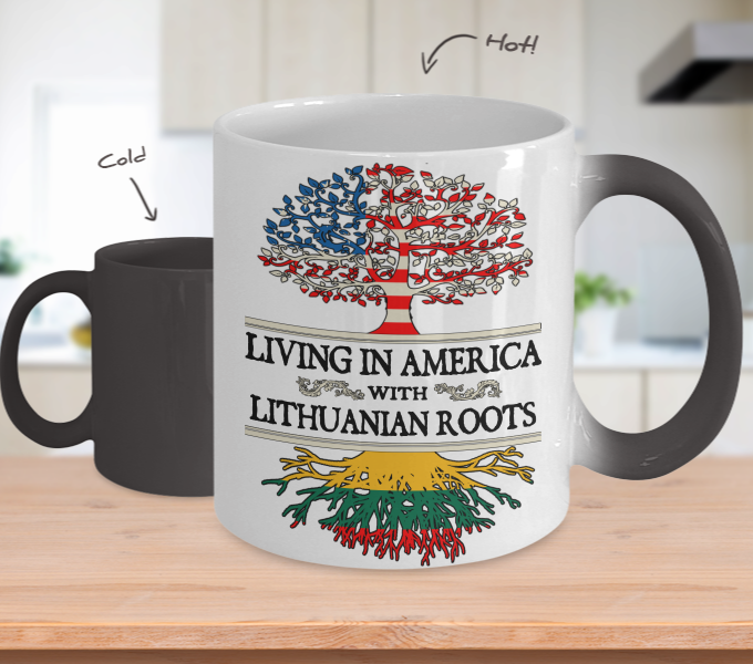 Lithuanian American Color Changing Mug - Geardurr