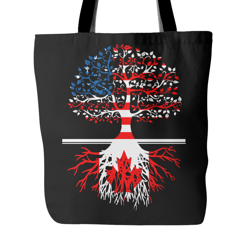 American Grown With Canadian Roots Tote Bag - Geardurr