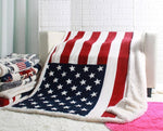 USA flag fleece blanket throw 130x160cm