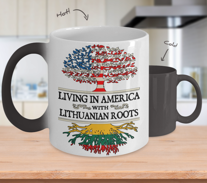 Lithuanian American Color Changing Mug - Geardurr