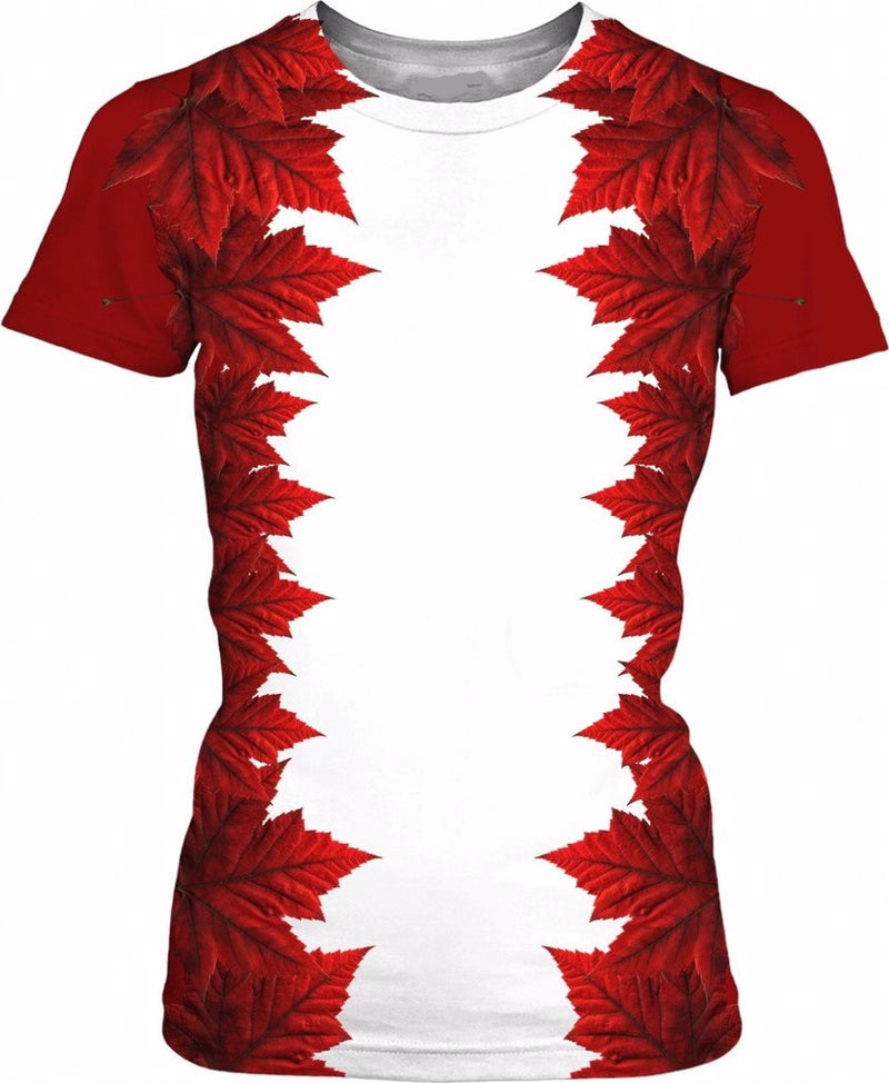 Women's Canada Maple Leaf All Over Print T-shirt Special Edition !