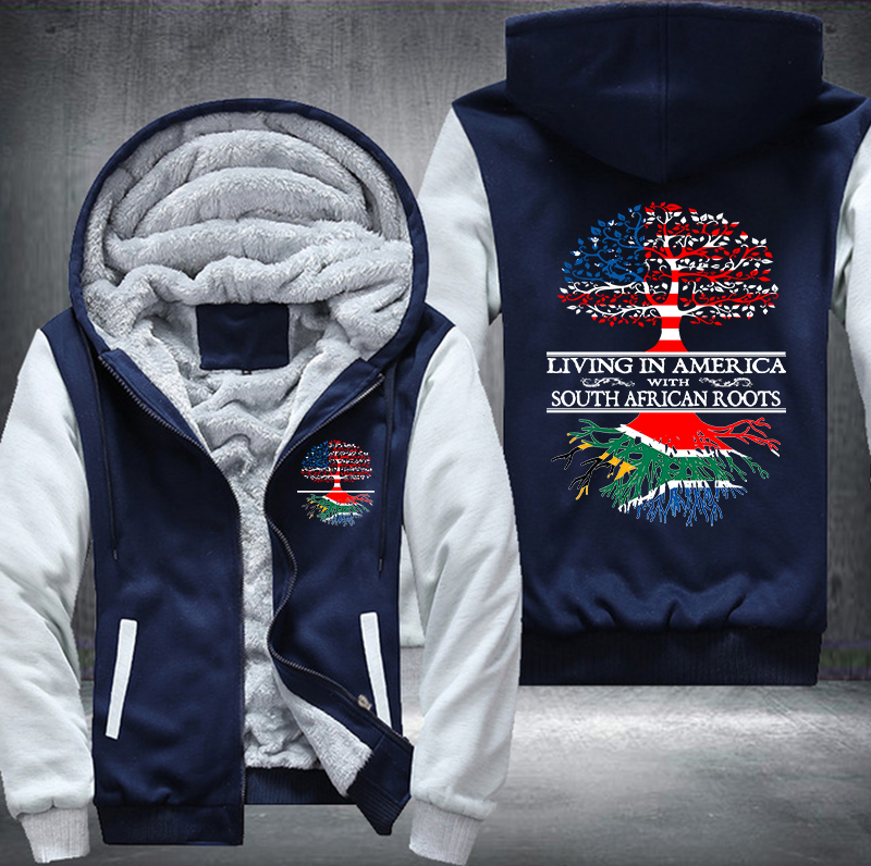 Living in America With South African Roots Fleece Hoodies ! - Geardurr